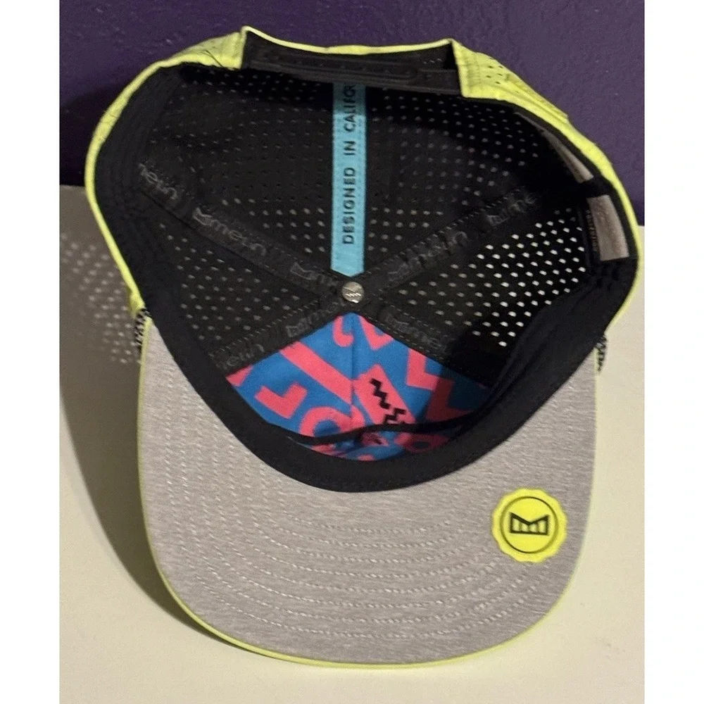 Melin Coronado Hydro Hat Burst Neon Yellow Waterproof Snapback Classic 58 Rare